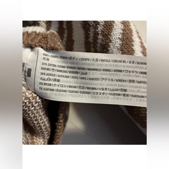 Hollister thick knit brown and White abstract swirl Zip-Up Sweater NWOT Small - Picture 8 of 9